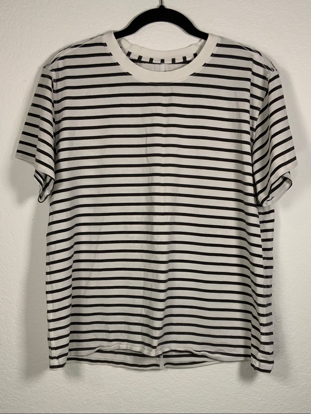 lululemon athletica Black & White Striped Short Sleeve Tee
